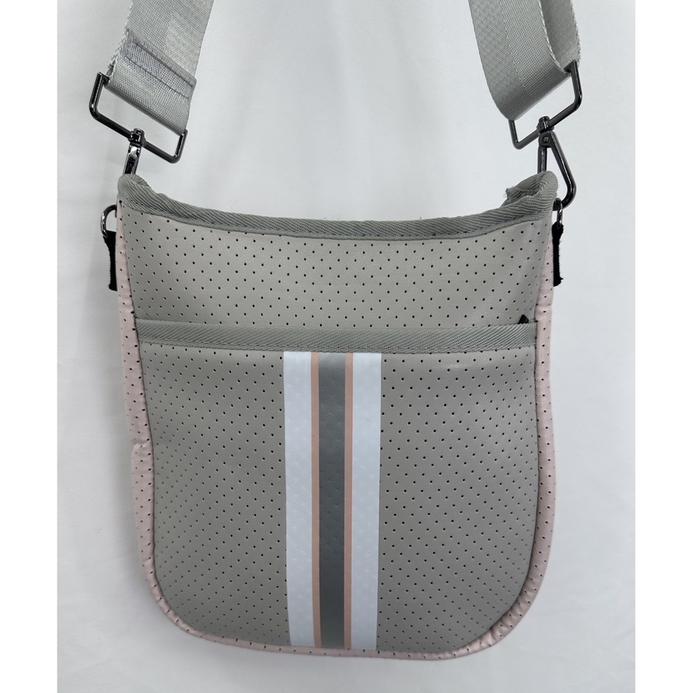 Haute Shore Greige Blake Shell Neoprene Crossbody Bag Purse Adjustable Straps